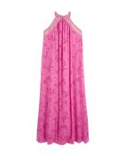 Robe longue brodée de fleurs Gabriel rose