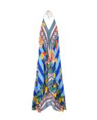 Robe d'été rayée imprimé citron Voila Sicily bleue