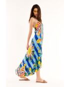 Robe d'été rayée imprimé citron Voila Sicily bleue