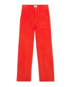 Pantalon droit en velours côtelé William rouge