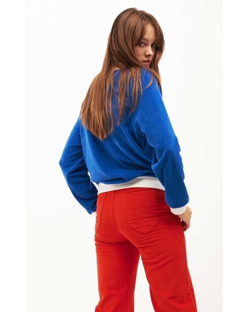 Pantalon droit en velours côtelé William rouge