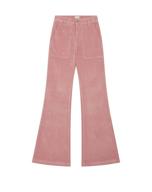 Pantalon bootcut velours côtelé Elisabeth rose