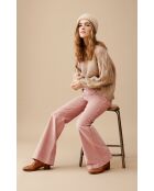 Pantalon bootcut velours côtelé Elisabeth rose