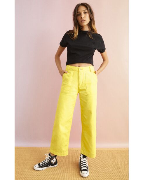 Pantalon jean large rétro Henry jaune