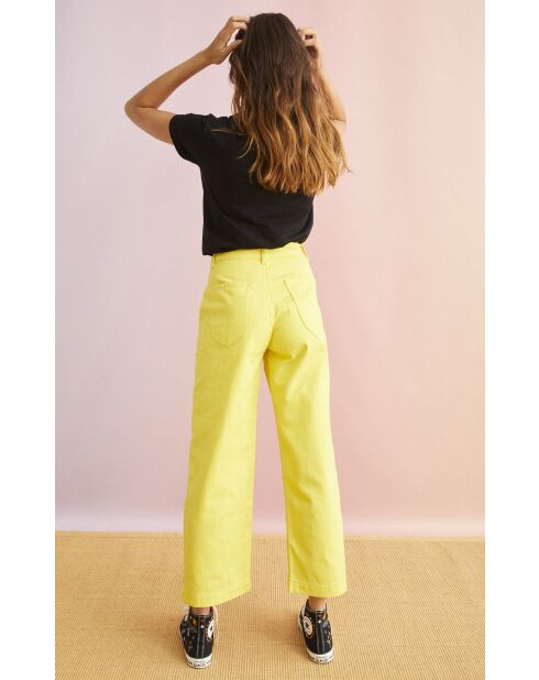 Pantalon jean large rétro Henry jaune