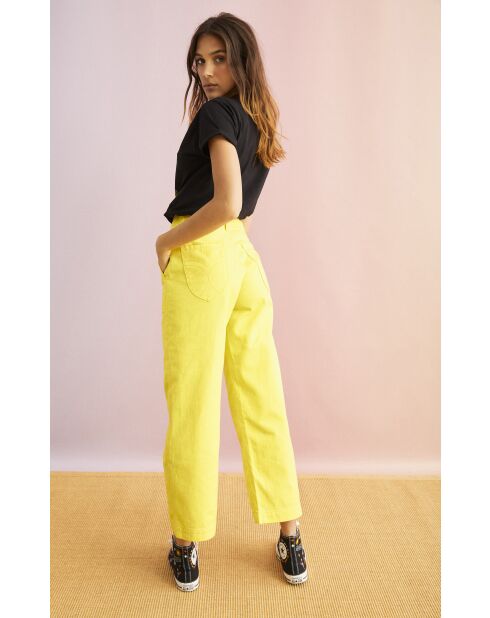 Pantalon jean large rétro Henry jaune