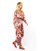 Pantalon droit imprimé Athena rose