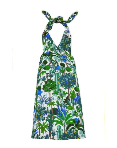 Robe courte imprimé vintage Anita verte