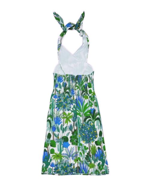 Robe courte imprimé vintage Anita verte