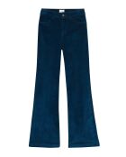 Pantalon flare en velours côtelé Victoria bleu