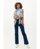 Pantalon flare en velours côtelé Victoria bleu