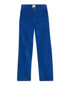 Pantalon droit en velours côtelé William bleu