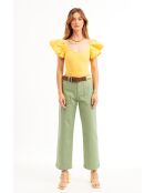 Pantalon jean large rétro Henry kaki