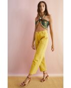 Pantalon jean large rétro Henry jaune