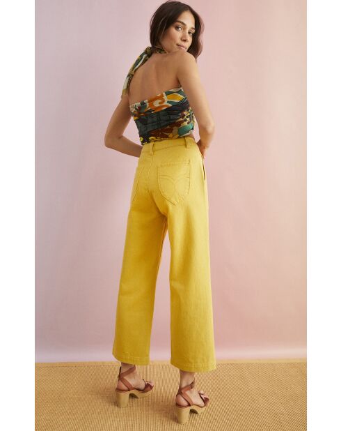 Pantalon jean large rétro Henry jaune