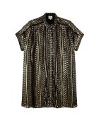 Robe chemise fluide brodée Rihanna noire