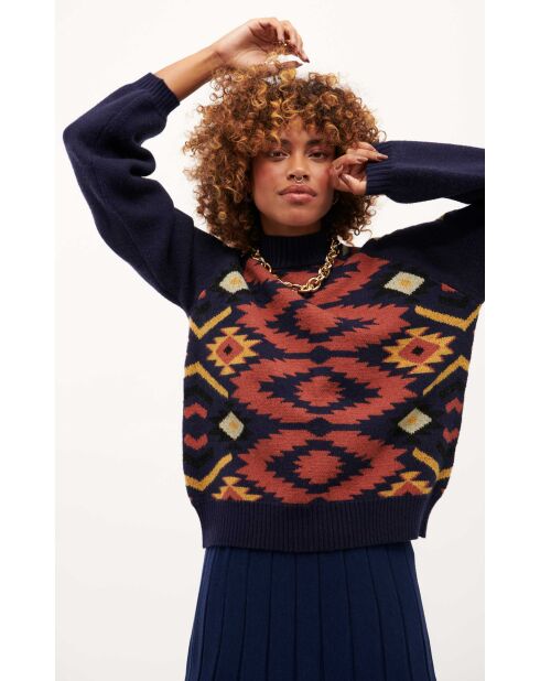 Pull oversize imprimé navajo Baxter bleu