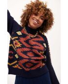Pull oversize imprimé navajo Baxter bleu