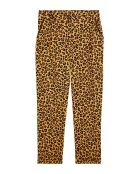 Pantalon droit Leopard marron