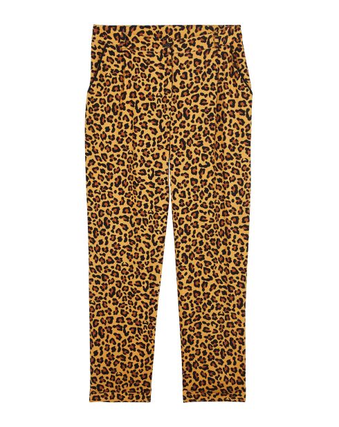 Pantalon droit Leopard marron
