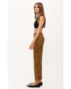 Pantalon droit Leopard marron