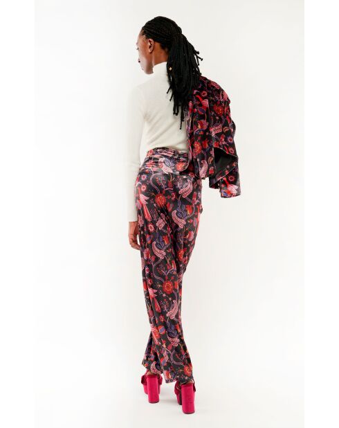 Pantalon droit à motifs Calista violet