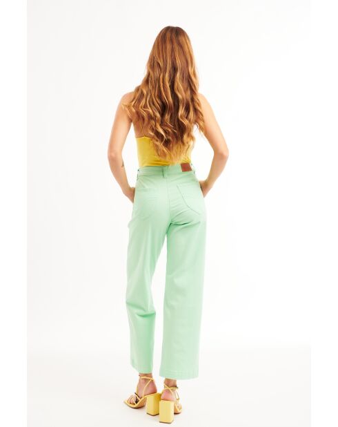 Pantalon jean large rétro Henry vert