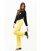 Pantalon droit en velours côtelé William jaune