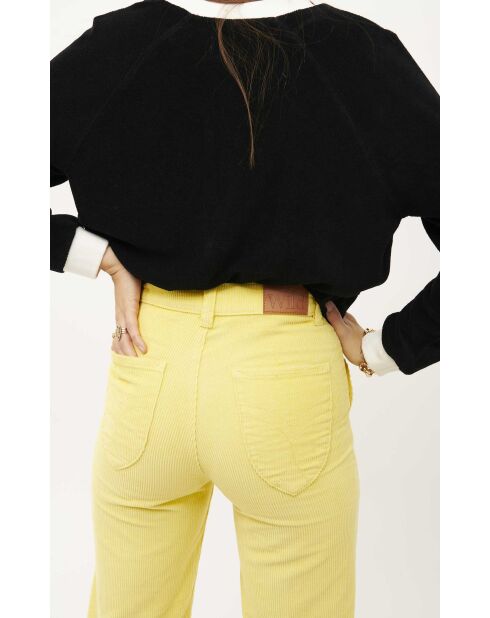 Pantalon droit en velours côtelé William jaune