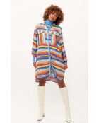 Robe courte rayée colorée Nikiti bleue