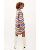 Robe courte rayée colorée Nikiti bleue