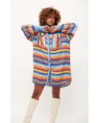 Robe courte rayée colorée Nikiti bleue