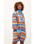 Robe courte rayée colorée Nikiti bleue