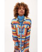 Robe courte rayée colorée Nikiti bleue