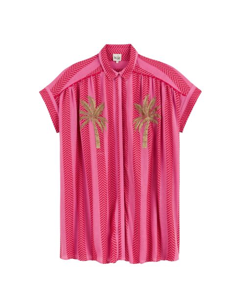 Robe chemise oversize Evelyne rose
