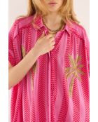 Robe chemise oversize Evelyne rose