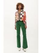Pantalon flare en velours côtelé Victoria vert