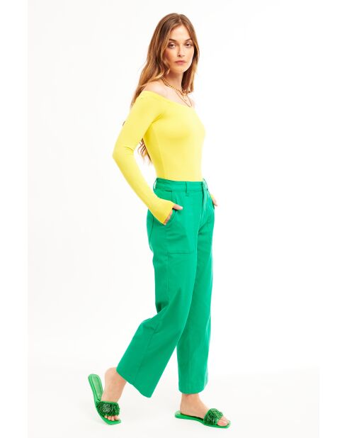 Pantalon jean large rétro Henry vert