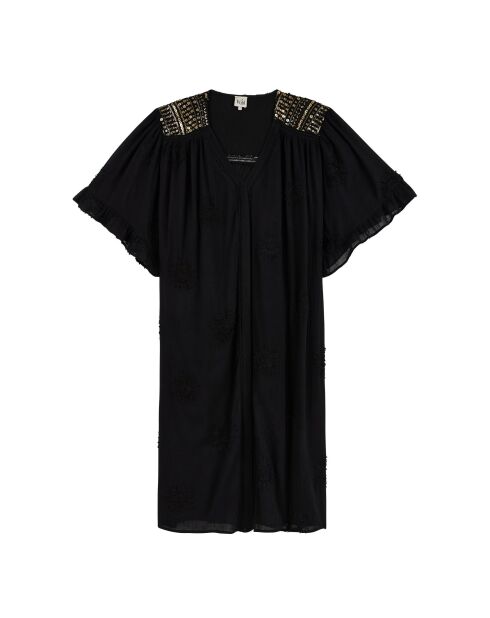 Robe transparente en gaze de coton Abel Noir noire