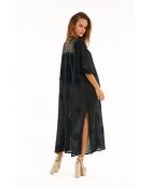 Robe transparente en gaze de coton Abel Noir noire