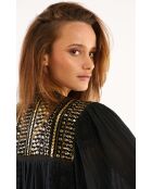 Robe transparente en gaze de coton Abel Noir noire