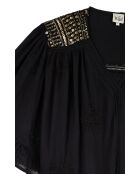 Robe transparente en gaze de coton Abel Noir noire