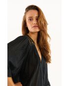 Robe transparente en gaze de coton Abel Noir noire