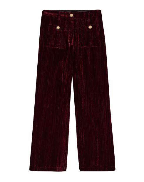 Pantalon droit velours Koffi bordeaux