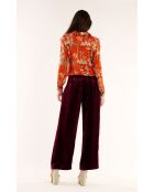 Pantalon droit velours Koffi bordeaux