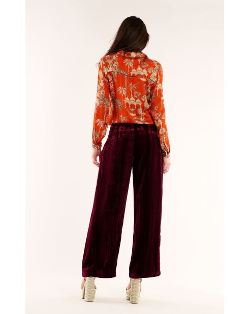 Pantalon droit velours Koffi bordeaux