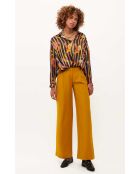 Pantalon à pinces  large Kate ocre