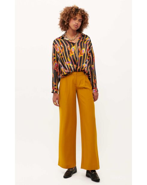 Pantalon à pinces  large Kate ocre