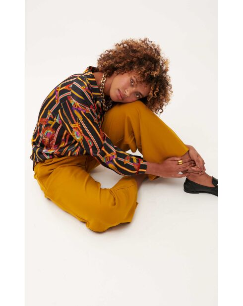 Pantalon à pinces  large Kate ocre