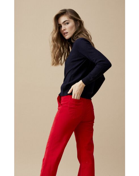Pantalon bootcut velours côtelé Elisabeth rouge